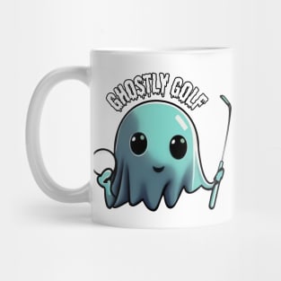 Cute ghost playing golf: The Hauntingly Skilled Ghost Golfer, Halloween Mug